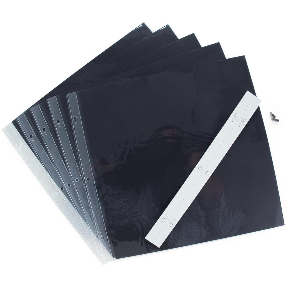 Pioneer 12 x 12 Universal Top-Loading Page Protectors with Black Inserts 5/Pkg