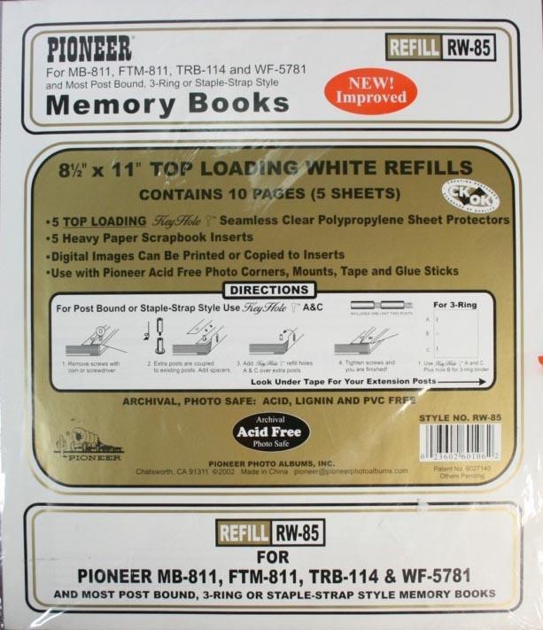 Pioneer Photo Album 11 x 8.5 inch Refill Pages 5 Pack