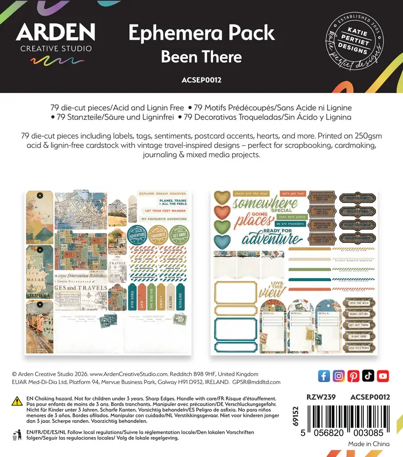 Arden Creative Ephemera Pack - Been There