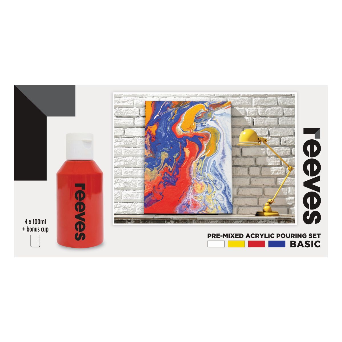 Reeves PreMixed Acrylic Pour Paint Set Basic