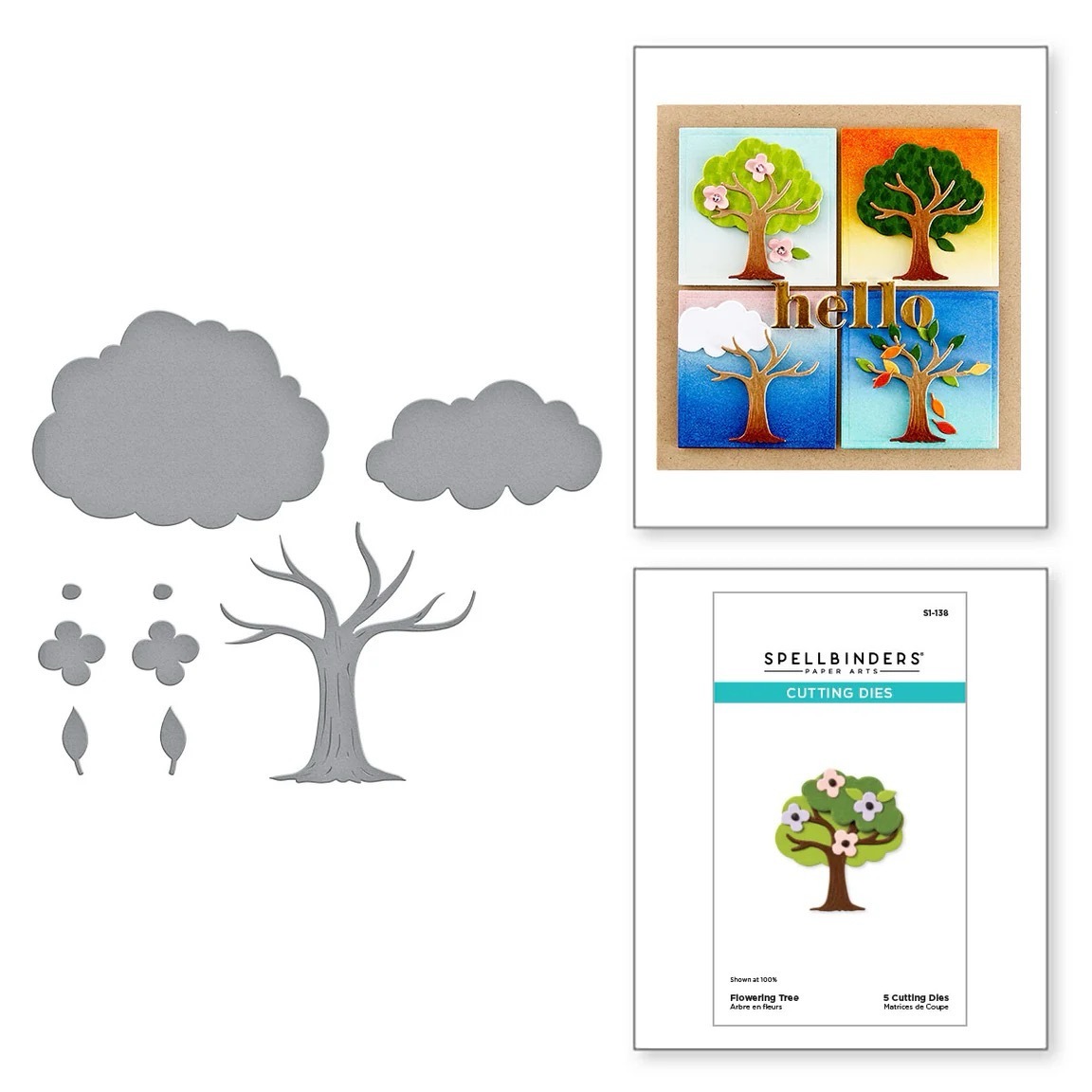Spellbinders Die Flowering Tree Etched Dies S1-138