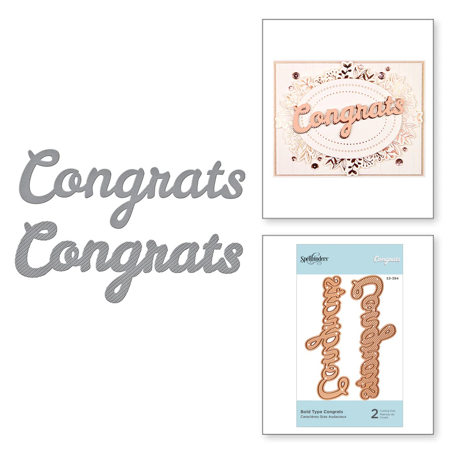 Spellbinders Die D-Lites Bold Type Congrats S3-394