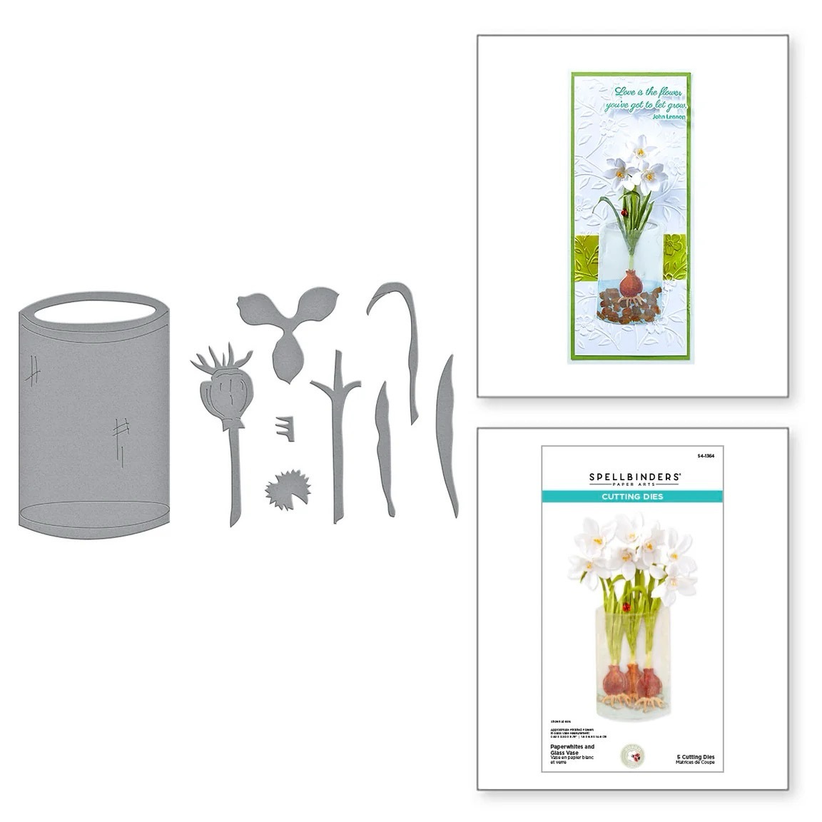 Spellbinders Die Paperwhites and Glass Vase Etched Dies S4-1364
