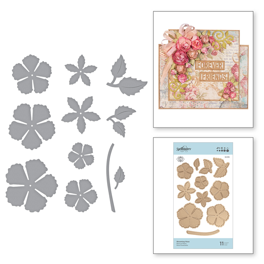 Spellbinders Nestabilities Dies Blooming Rose S4-916