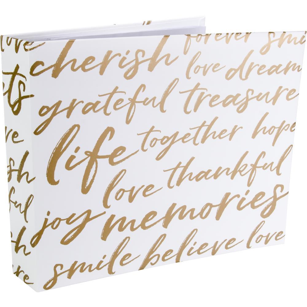 Kaisercraft D Ring Album 12x12 Printed Metallic Words