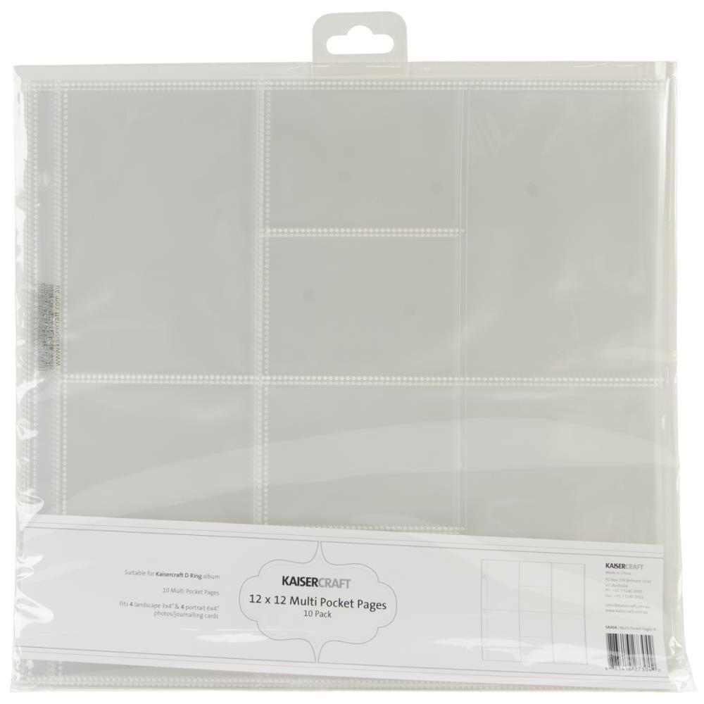 Kaisercraft D-Ring Album Refills 12X12 (4) 4X3 & (4) 4X6 Pockets/Pkg