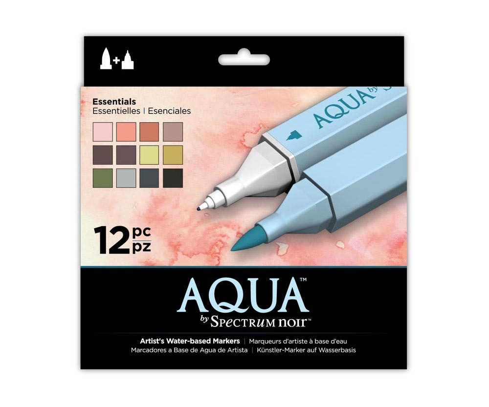 Crafter's Companion Spectrum Noir Aqua Markers 12/Pkg Essentials 