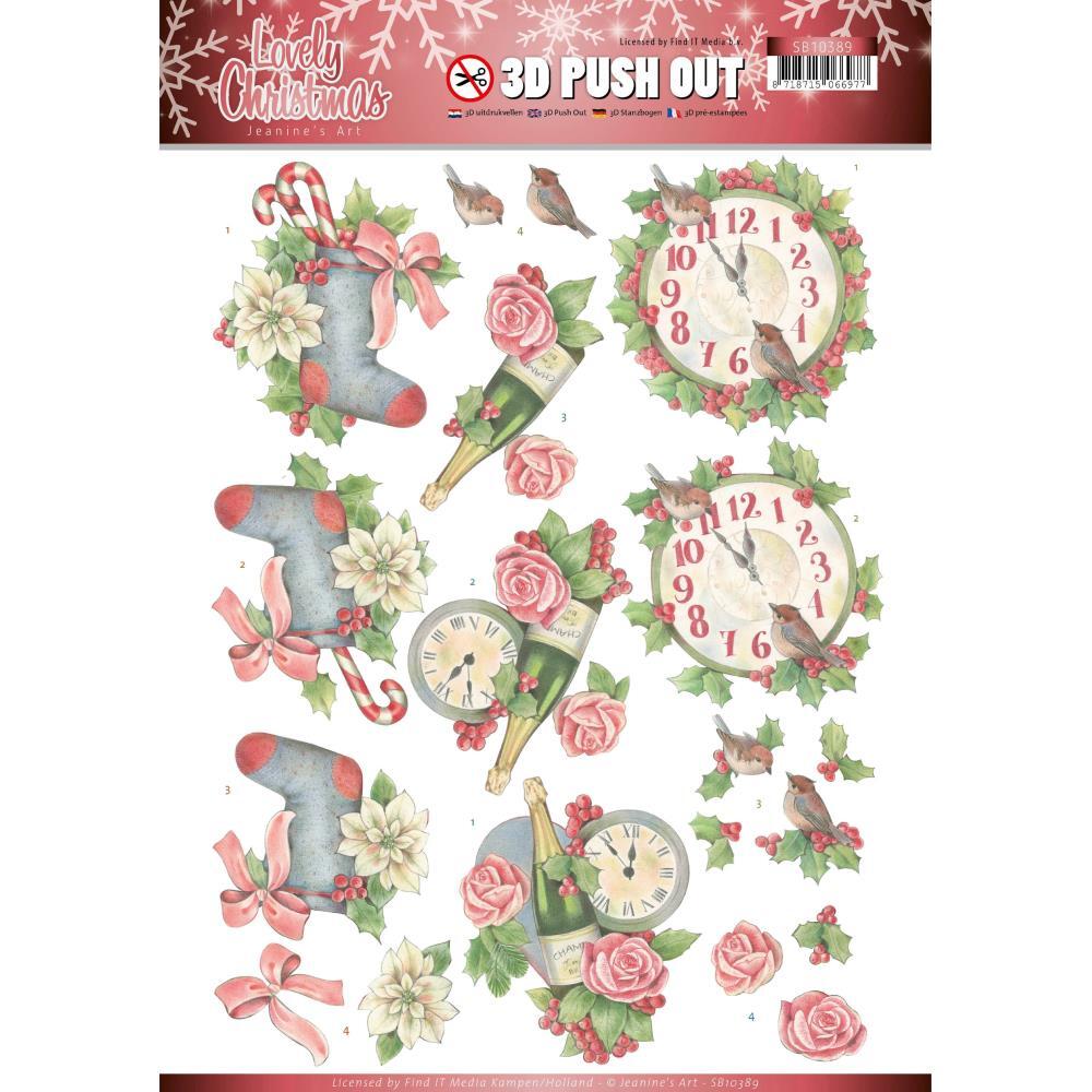 Jeanines Art Lovely Christmas 3D Decoupage A4 Sheet Christmas Time