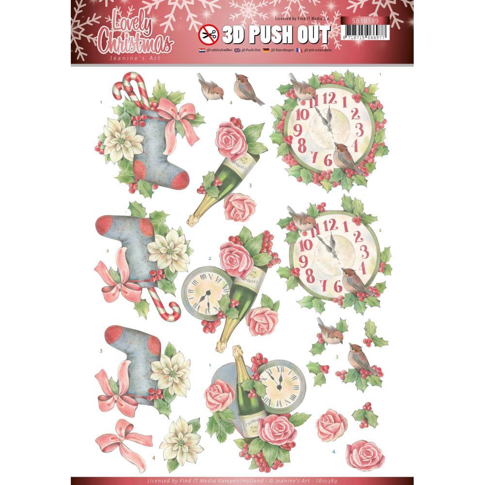 Jeanines Art Lovely Christmas 3D Decoupage A4 Sheet Christmas Time