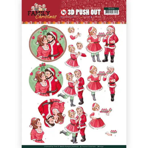 Yvonne Creations 3D Pushout - Family Christmas - Loving Christmas - SB10391
