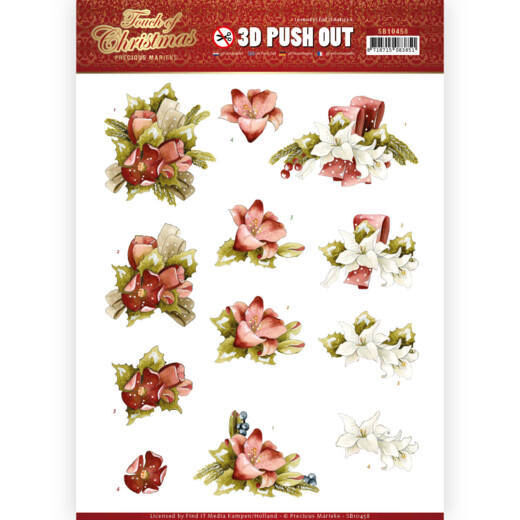 Precious Marieke 3D Pushout - A Touch of Christmas - Red Flower - SB10458