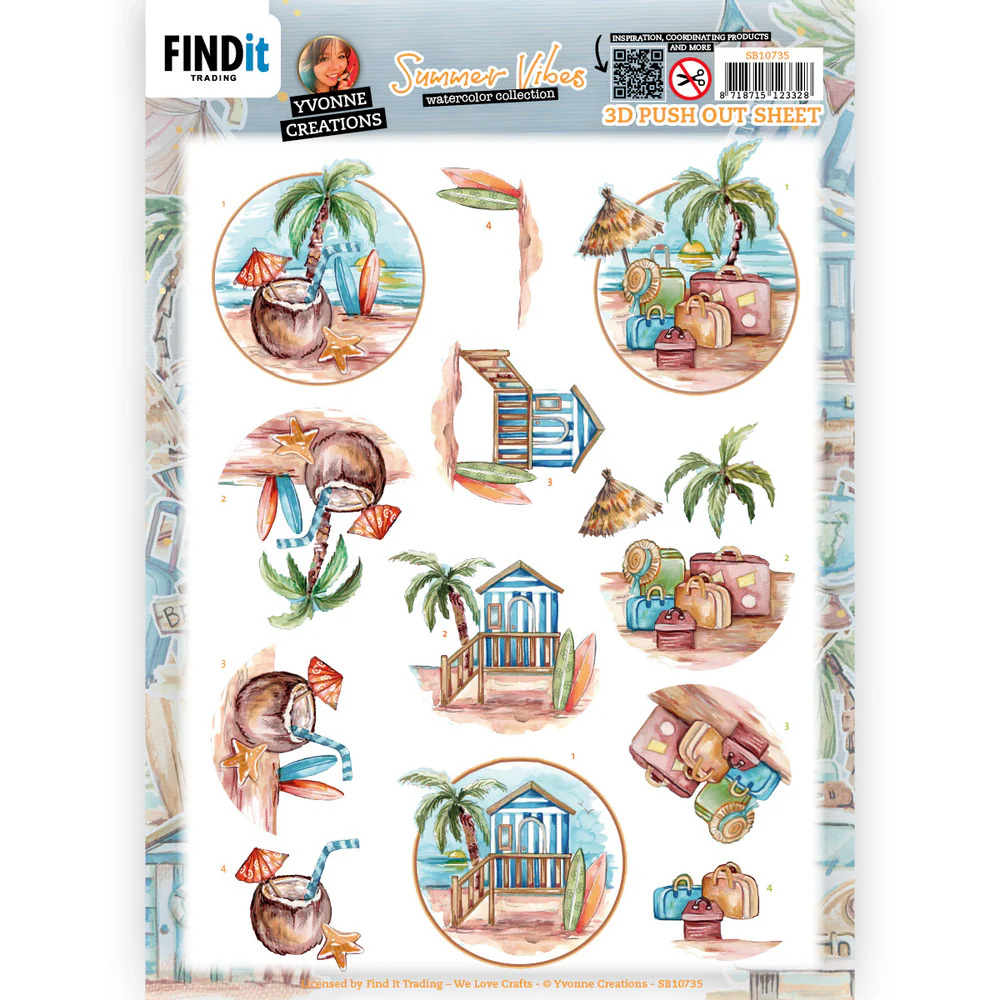 Yvonne Creations 3D Pushout - Summer Vibes - Beach - SB10735