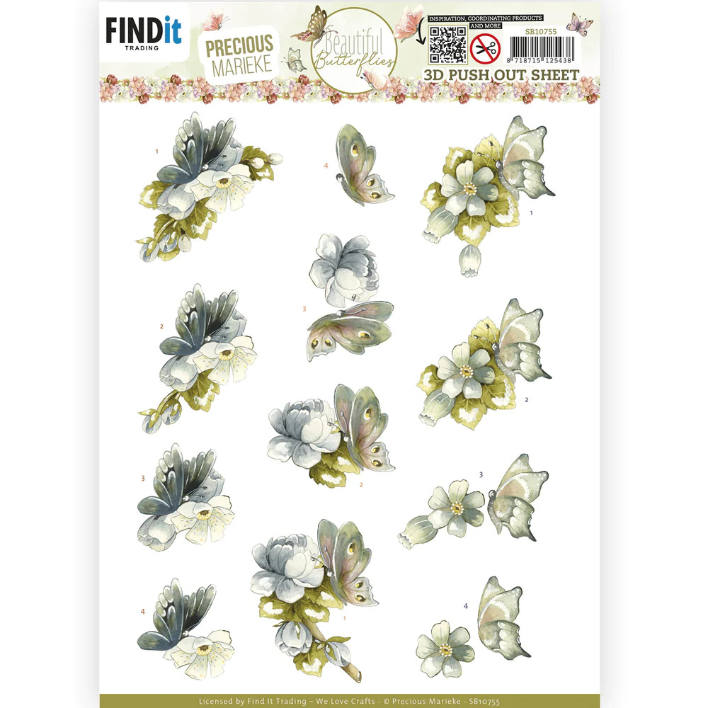Precious Marieke 3D Pushout - Beautiful Butterfly - Blue - SB10755