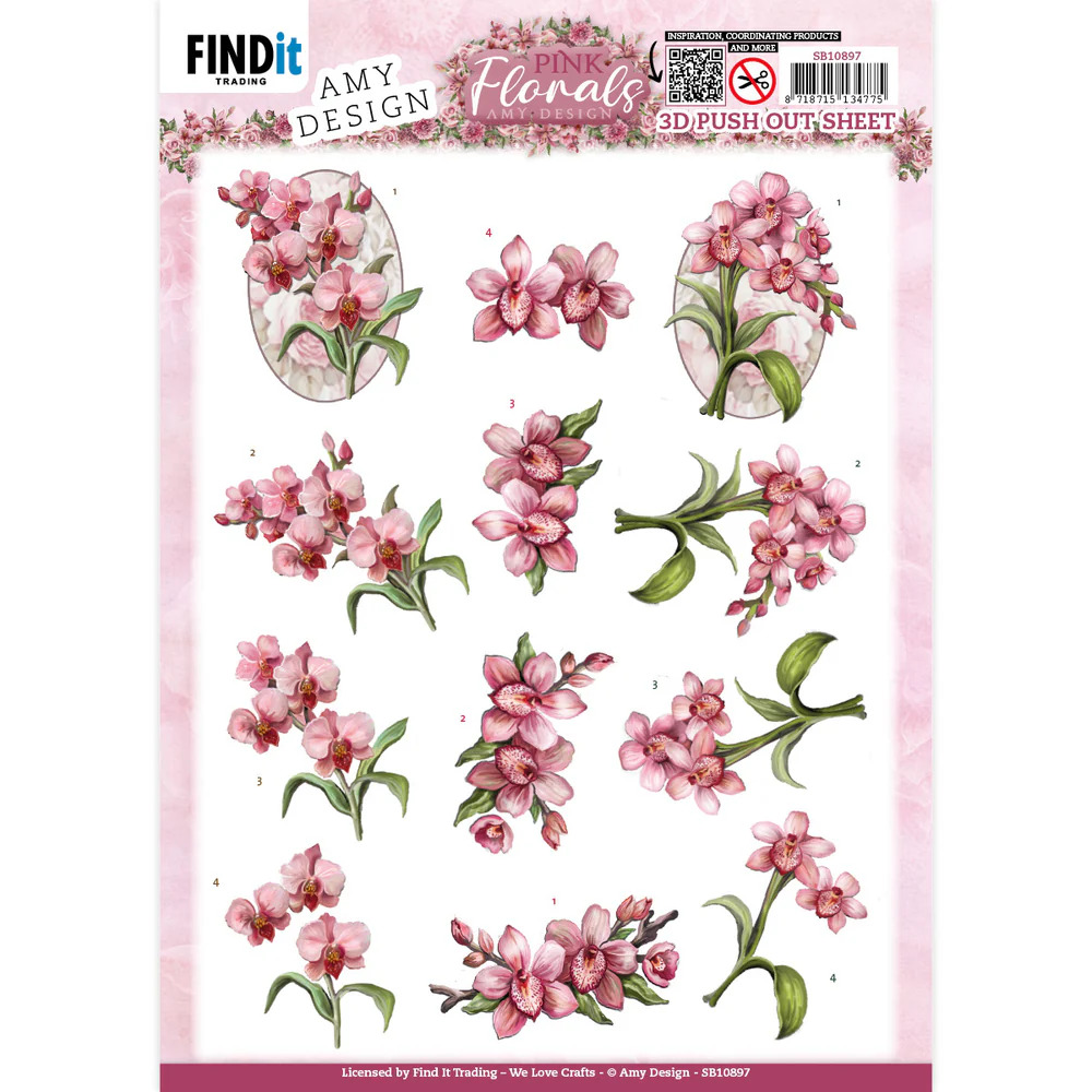 Amy Design 3D Pushout - Pink Florals - Orchid - SB10897