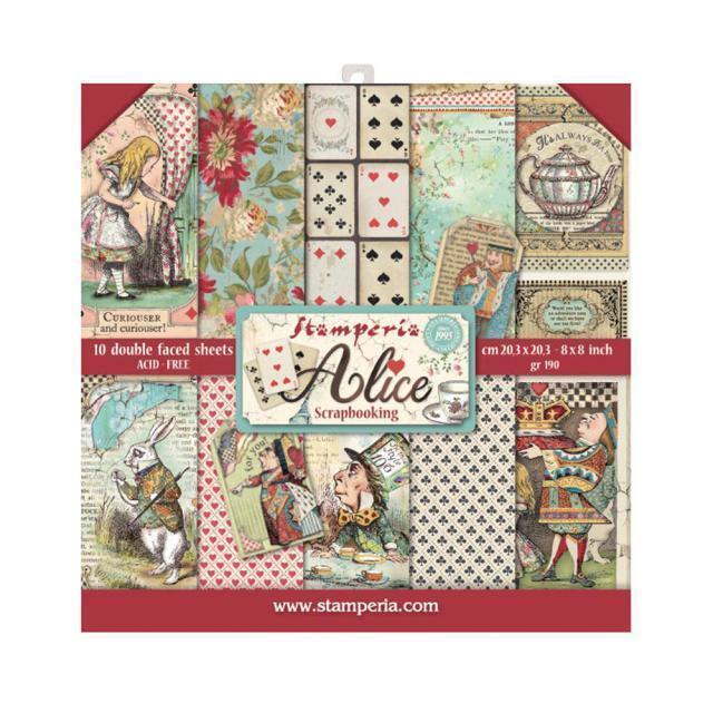 Stamperia Paper Pad 8x8 10/Pkg Alice