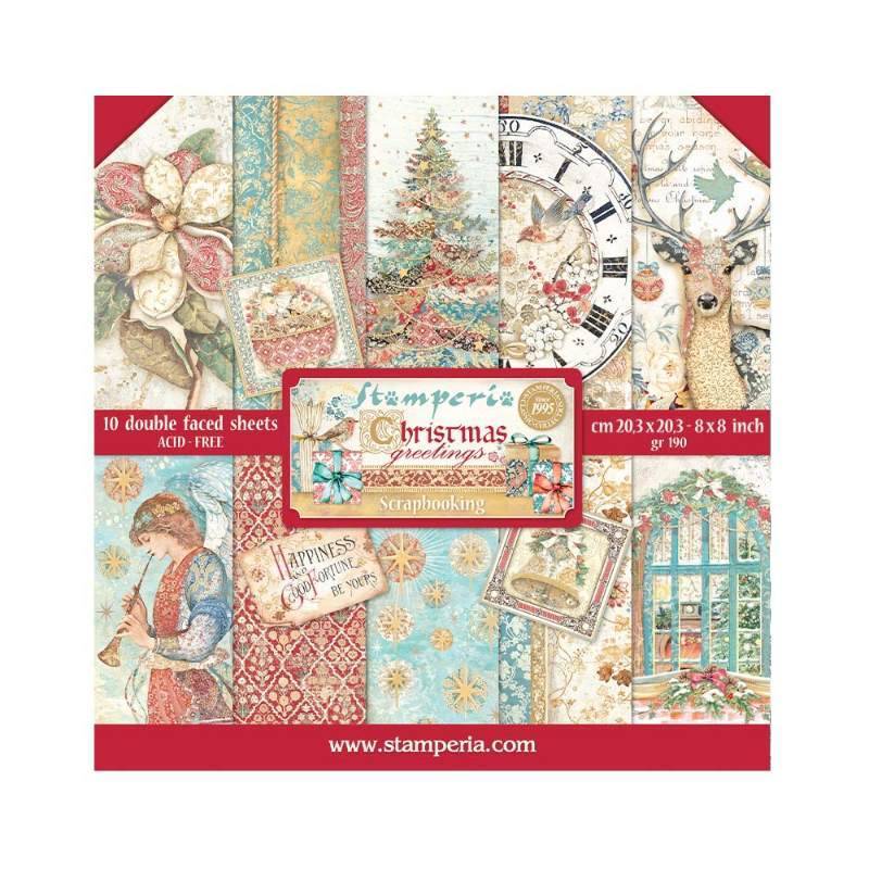 Buy Stamperia Paper Pad 8x8 10/Pkg Christmas Greetings Online
