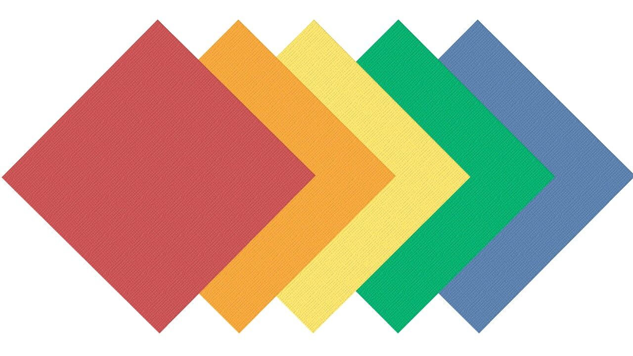 Cardstock Variety Pack - 12 X 12 Primary - 5 x 5 Colours
