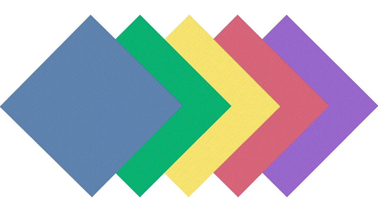 Cardstock Variety Pack - 12 X 12 Bright - 5 x 5 Colours