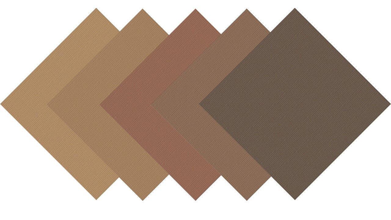 Cardstock Variety Pack - 12 X 12 Brown - 5 x 5 Colours