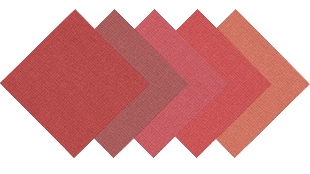 Cardstock Variety Pack - 12 X 12 Red - 5 x 5 Colours
