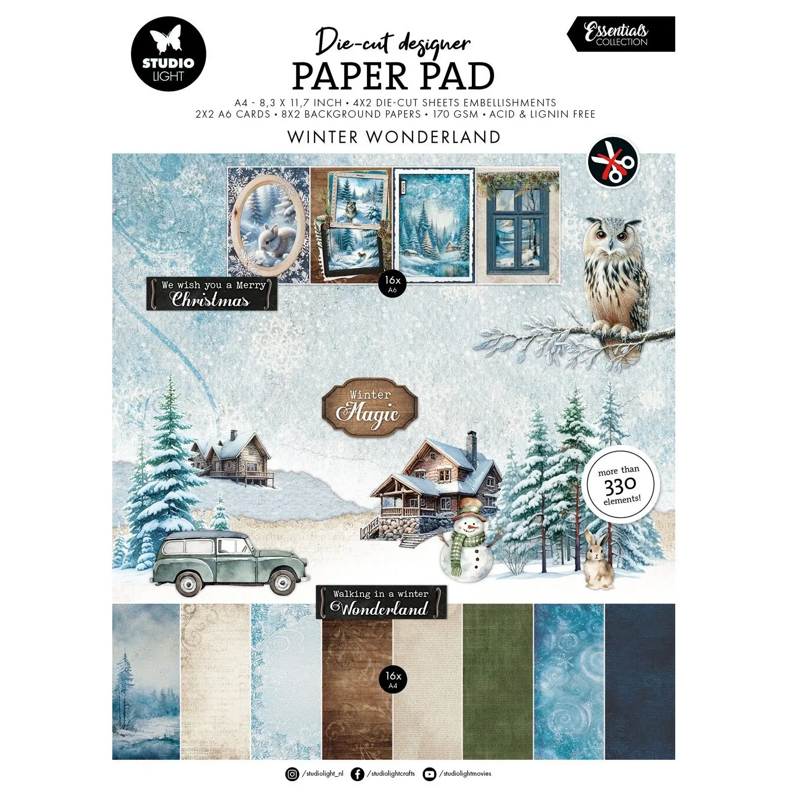 Studio Light • Essentials Die-cut A4 Paper Pad Winter Wonderland