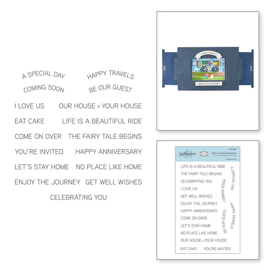 Spellbinders Clear Stamps Make A Scene Sentiments STP-025