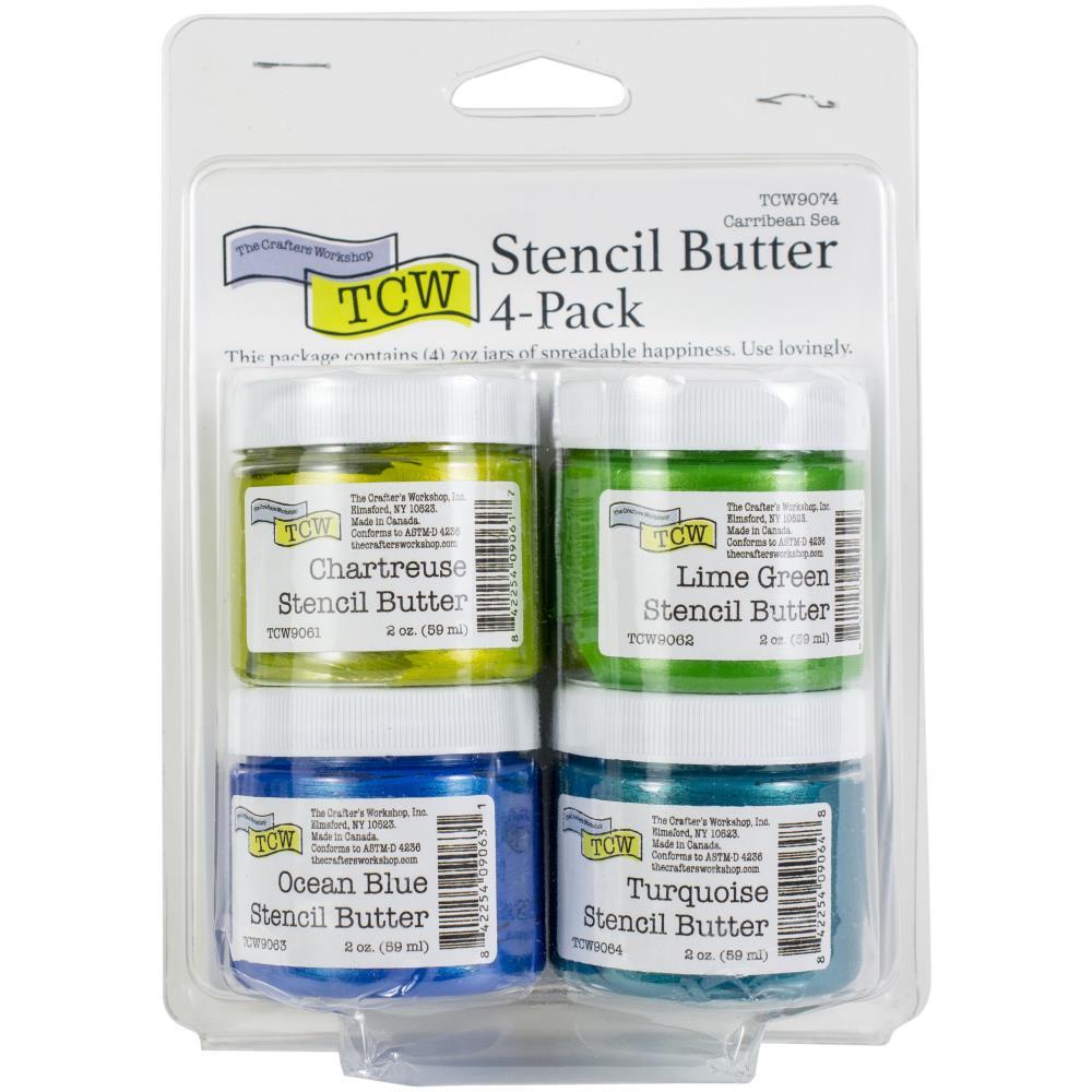 The Crafters Workshop Stencil Butter 4/PK Carribean Sea
