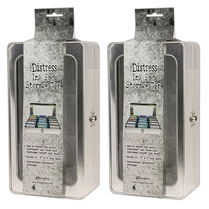 Tim Holtz Distress Oxide Ink Pad Storage Tin 2 Pack Holds 30 Ink Pads