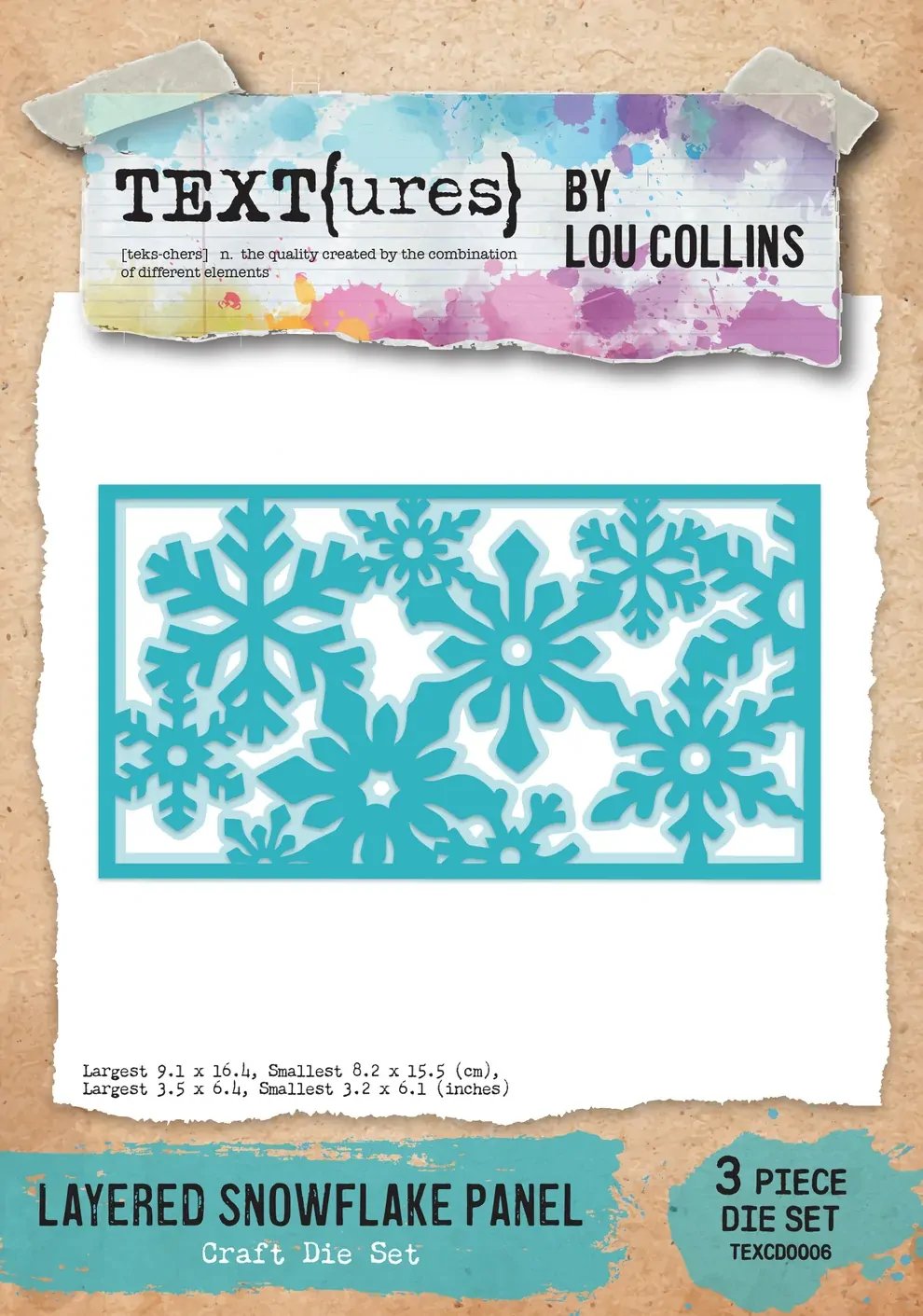 Arden Creative TEXT(ures) Layered Snowflake Panel Craft Die Set