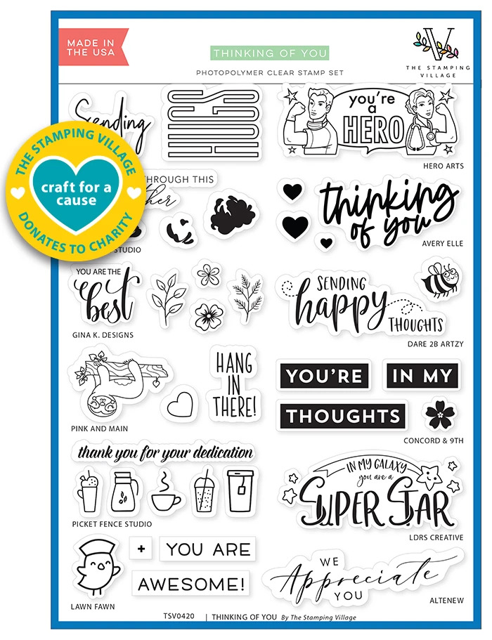 Stamping Village Clear Stamps 6x8 Thinking of You TSV0420