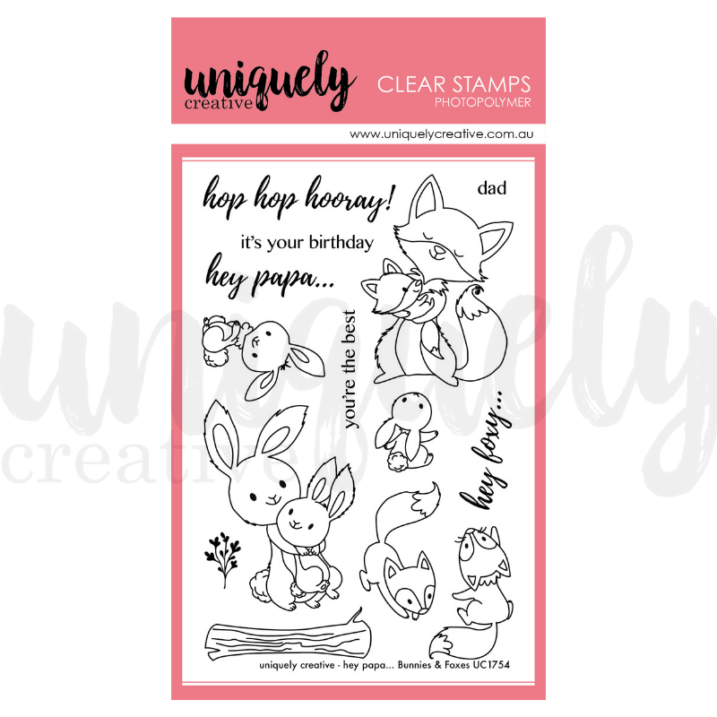 Uniquely Creative Hey Papa...Bunnies & Foxes Stamp