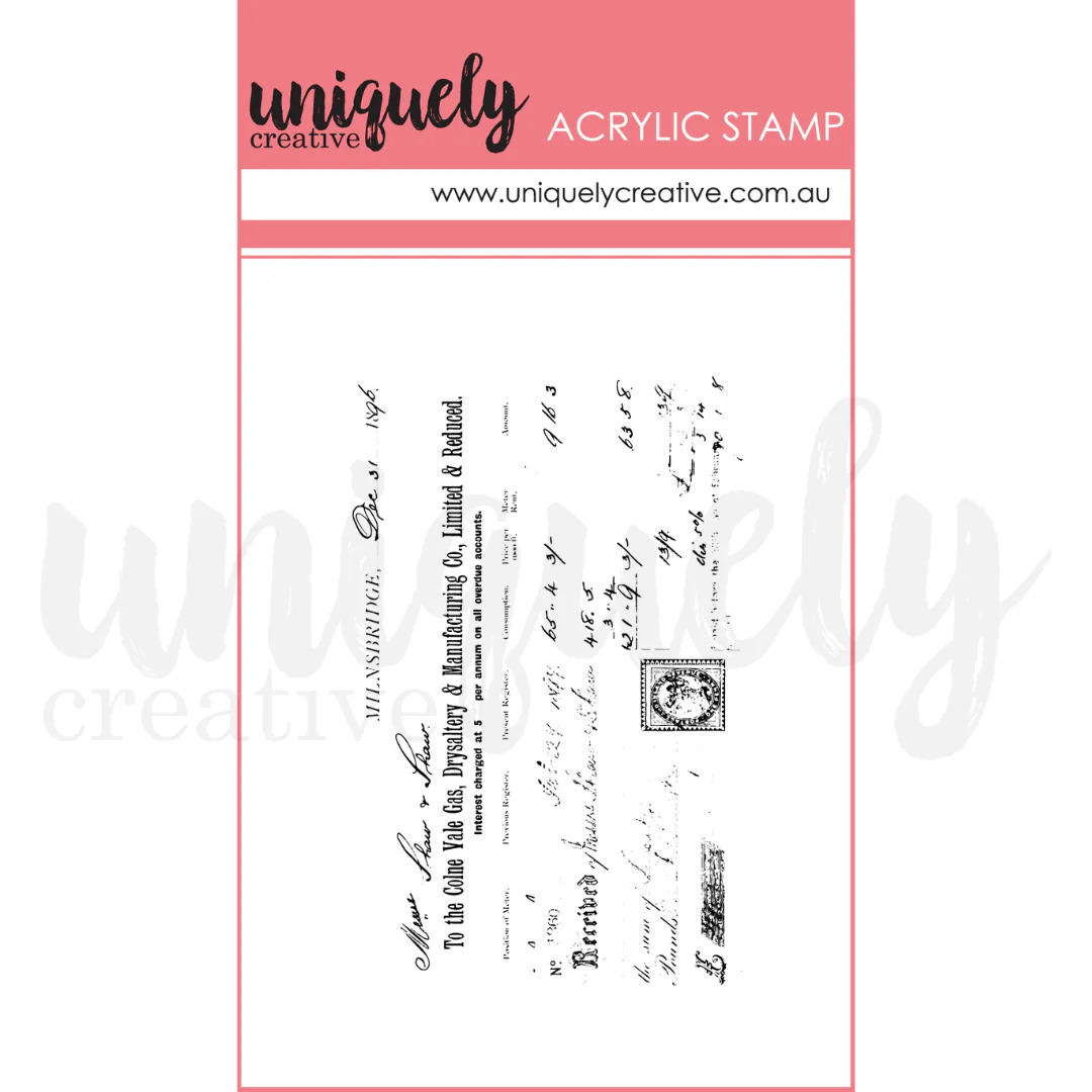 Uniquely Creative Vintage Receipt Mark Making Mini Stamp