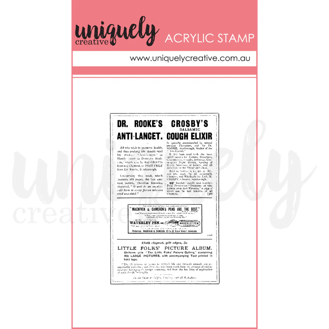 Uniquely Creative Vintage Newspaper Mark Making Mini Stamp