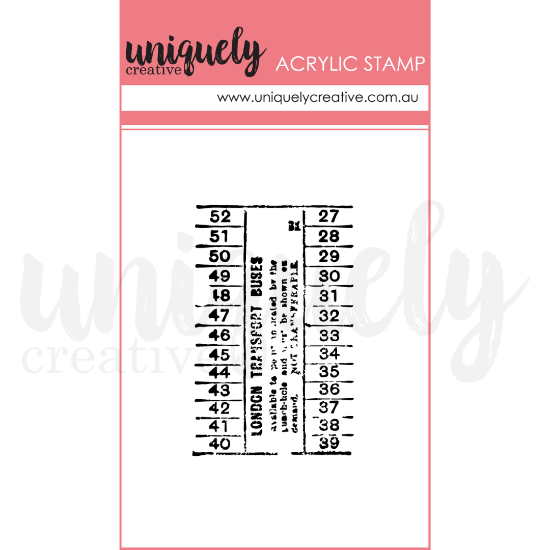 Uniquely Creative Vintage Bus Ticket Mark Making Mini Stamp