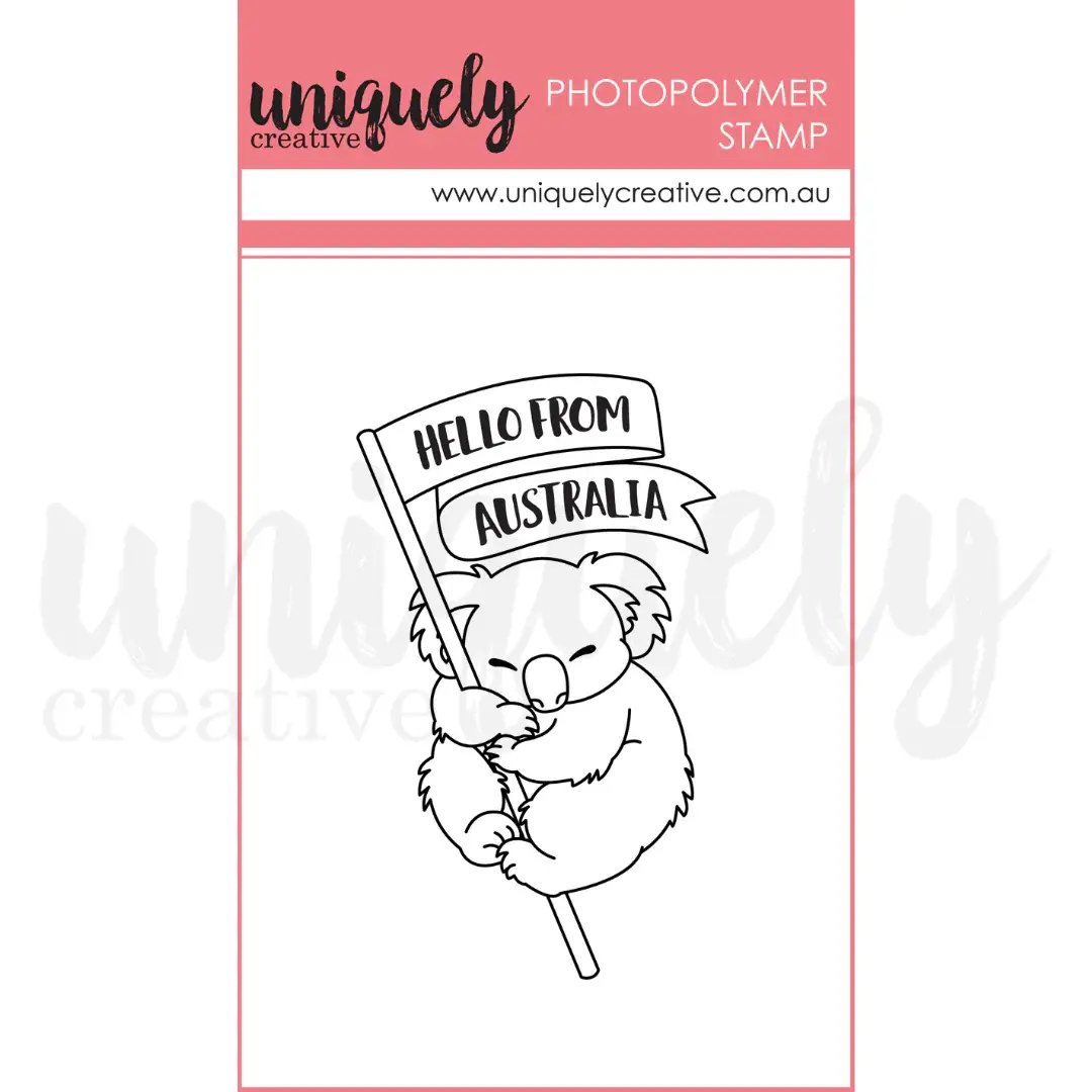 Uniquely Creative Hello From Australia Mark Making Mini Stamp