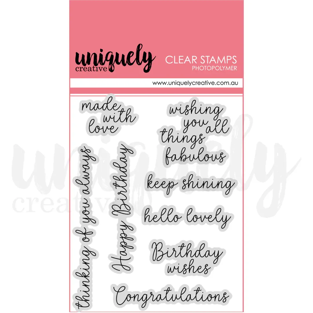 Uniquely Creative Celebration Sentiments Photopolymer Stamp