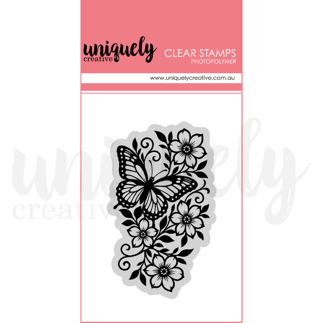 Uniquely Creative Wings & Wildflowers Photopolymer Stamp