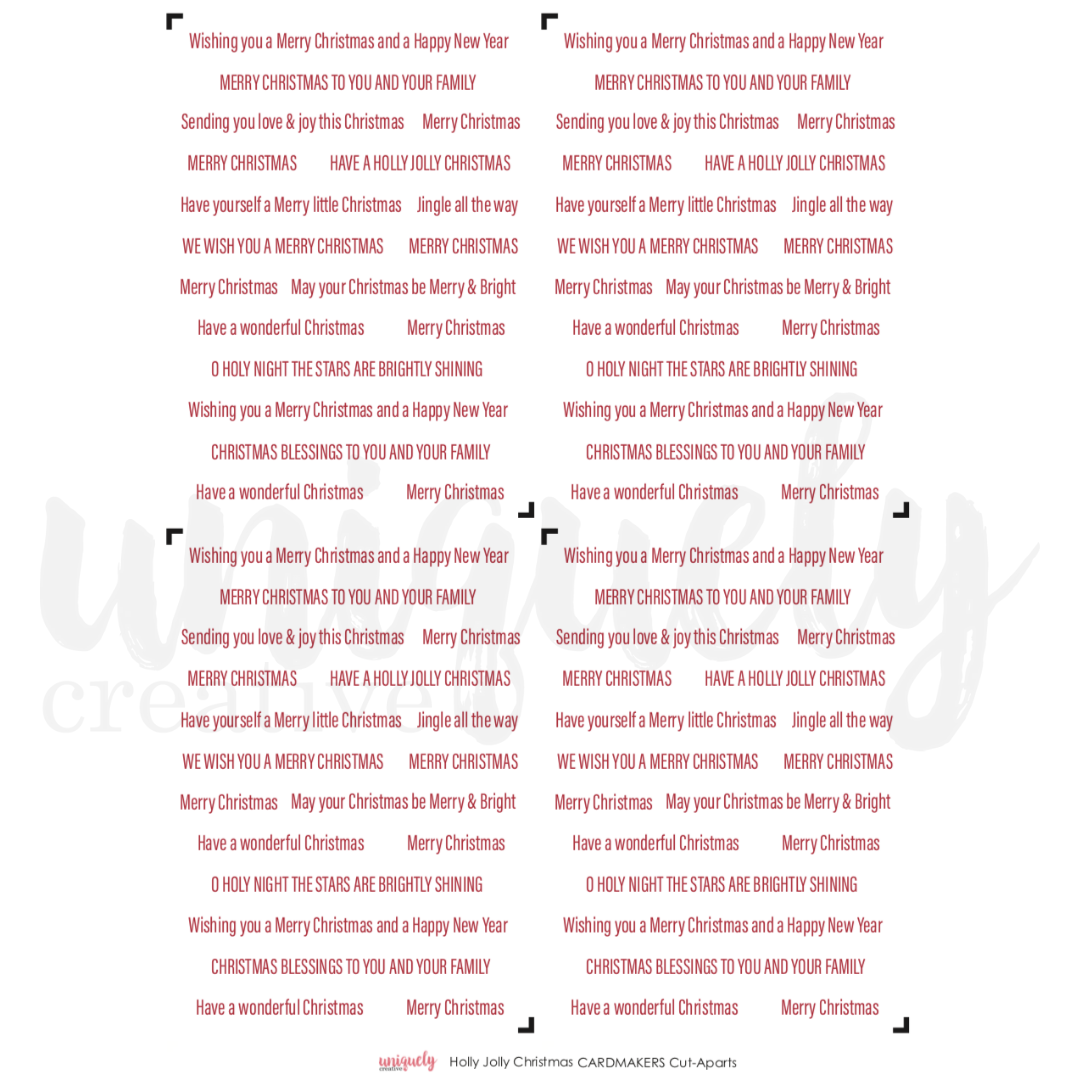 Uniquely Creative Cut-a-Part Sheet Mini Holly Jolly Christmas Sentiments