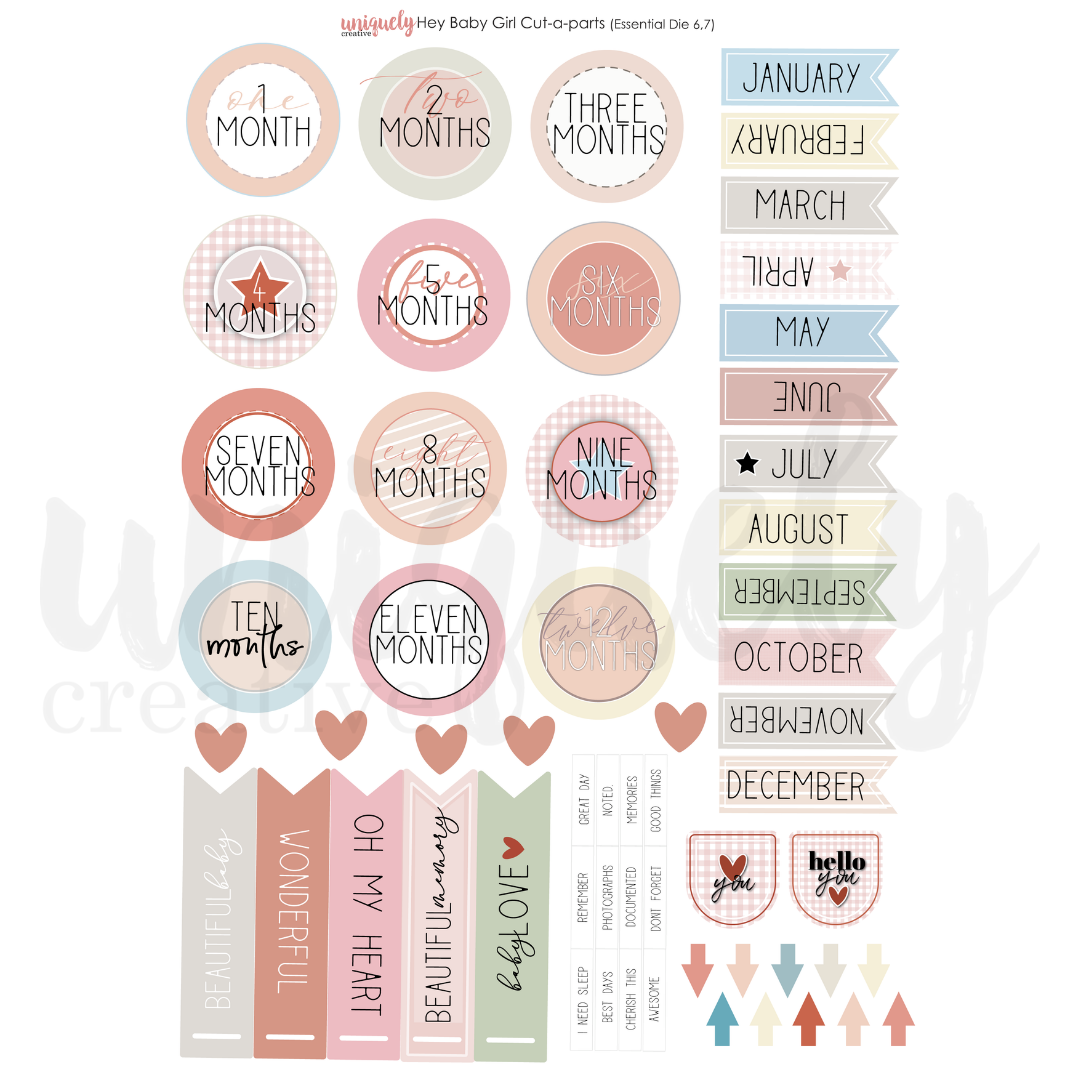 Uniquely Creative Cut-a-Part Sheet Hey Baby Girl