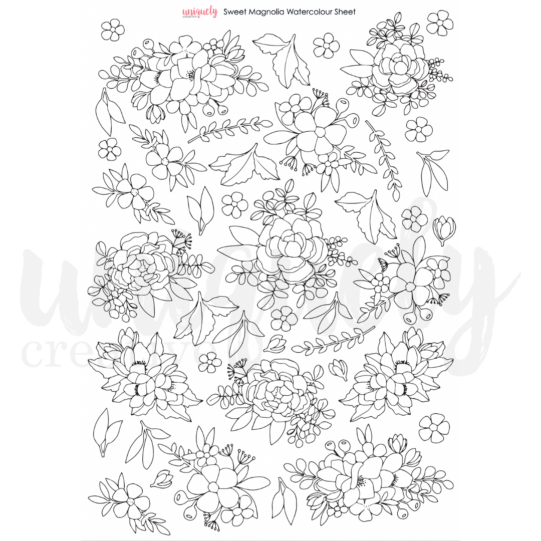 Uniquely Creative Cut-a-Part Sheet Watercolour Sweet Magnolia