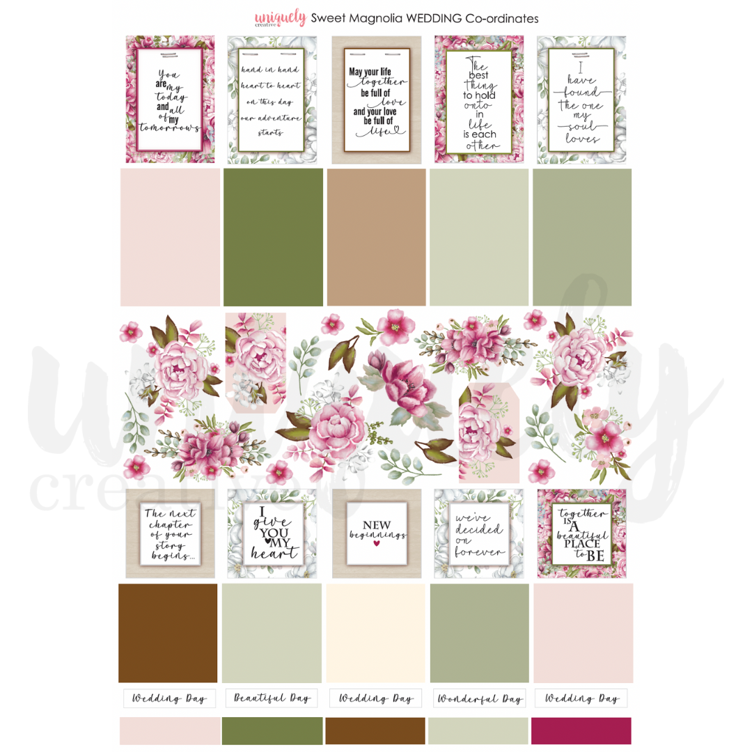 Uniquely Creative Cut-a-Part Sweet Magnolia Wedding Coordinates