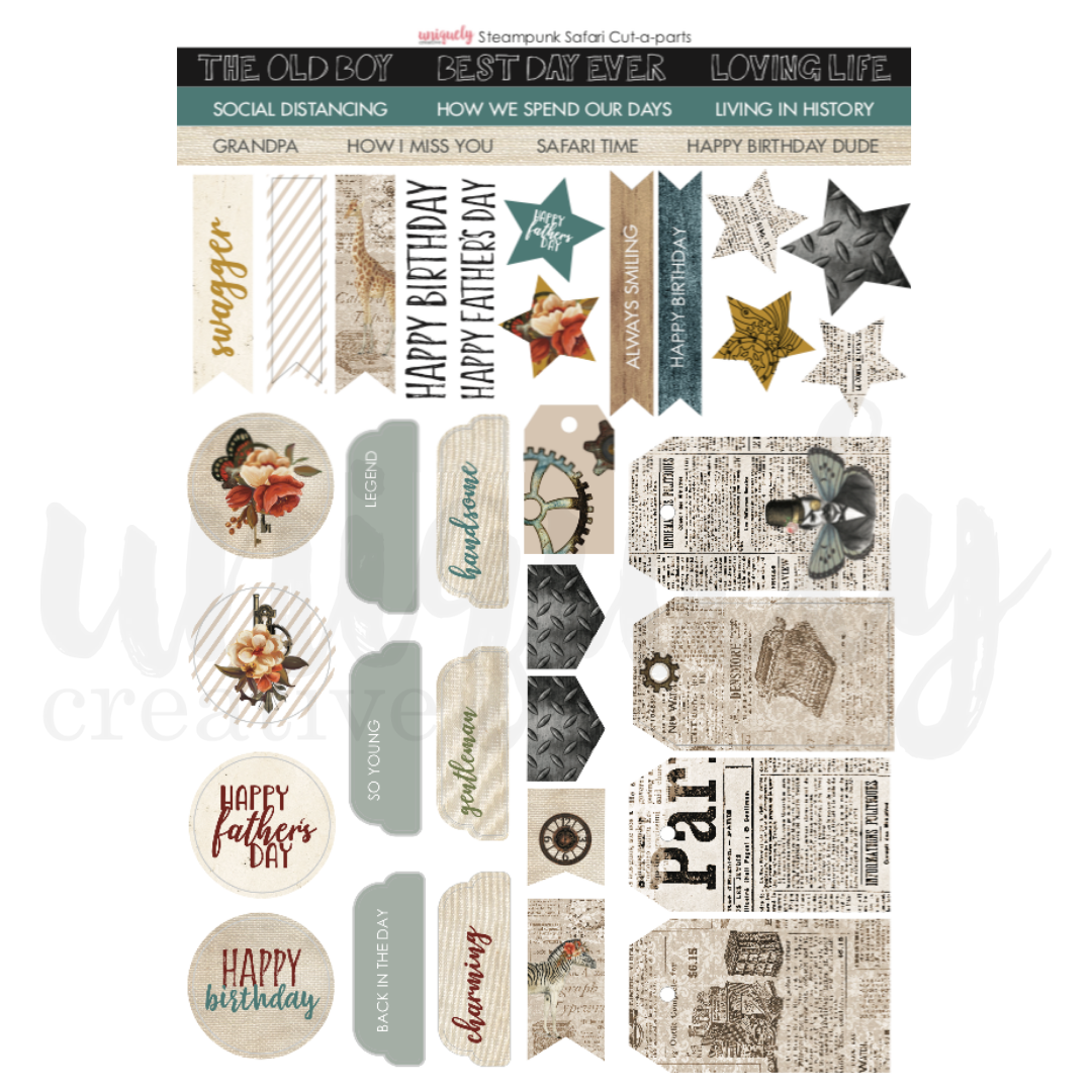 Uniquely Creative Cut-a-Part Sheet Steampunk Safari