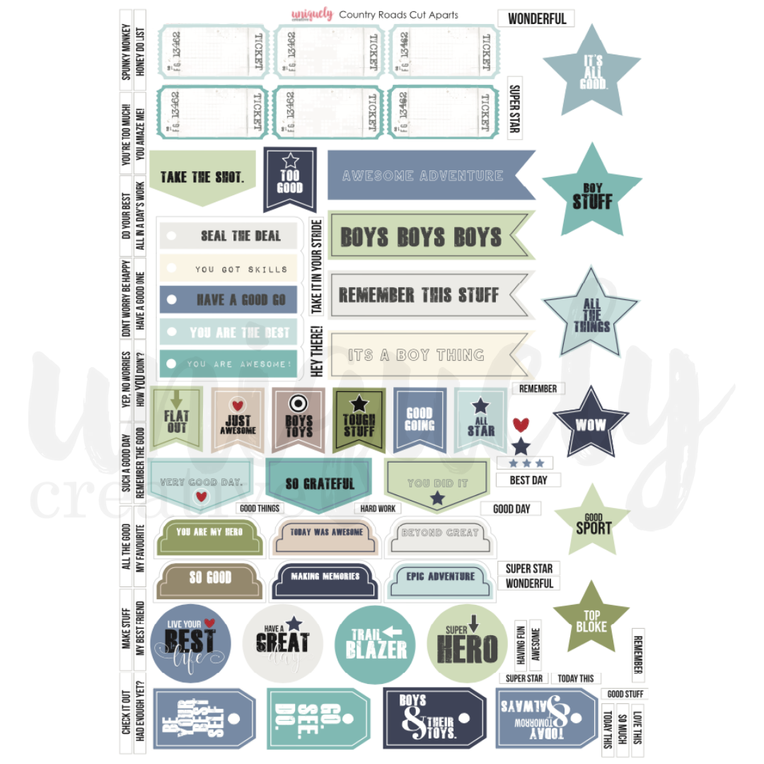 Uniquely Creative Cut-a-Part Sheet Country Roads