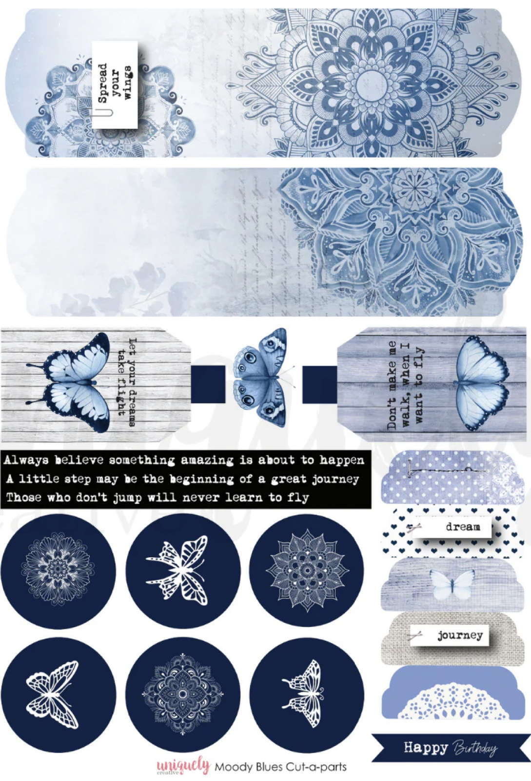 Uniquely Creative Cut-a-Part Sheet Moody Blues