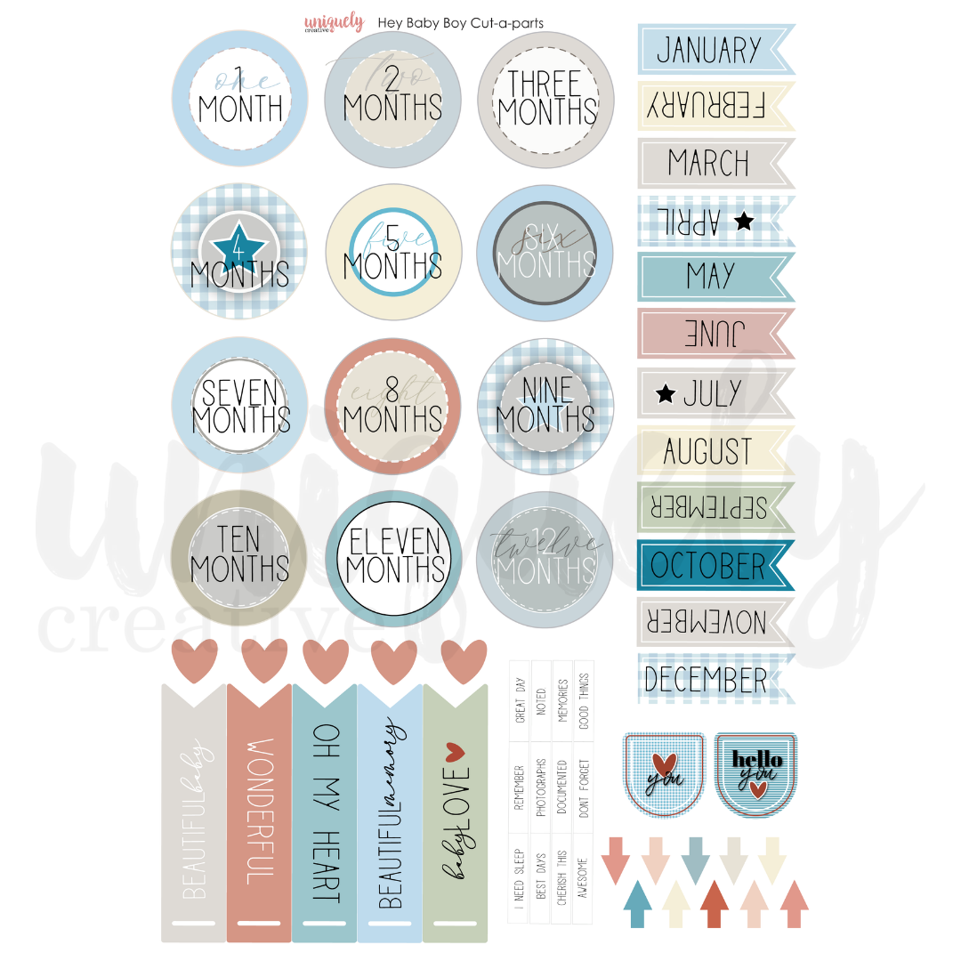 Uniquely Creative Cut-a-Part Sheet Hey Baby Boy