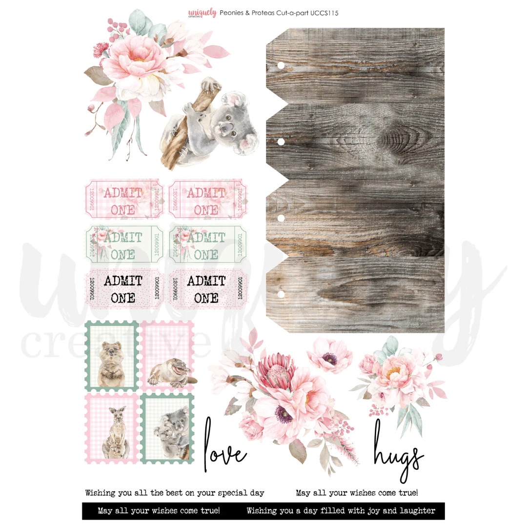 Uniquely Creative Cut-a-Part Sheet Peonies & Proteas