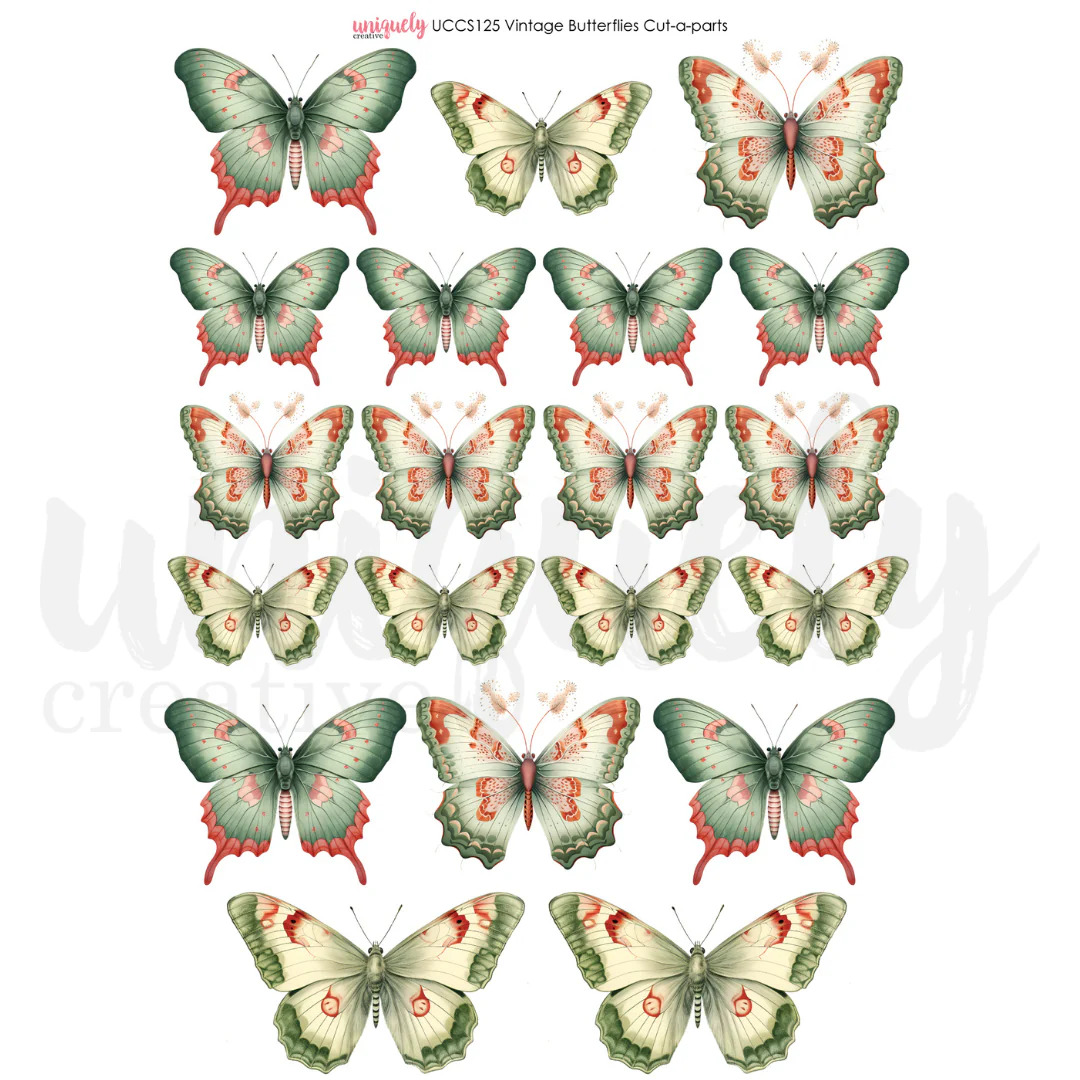 Uniquely Creative Cut-a-Part Sheet Vintage Butterflies