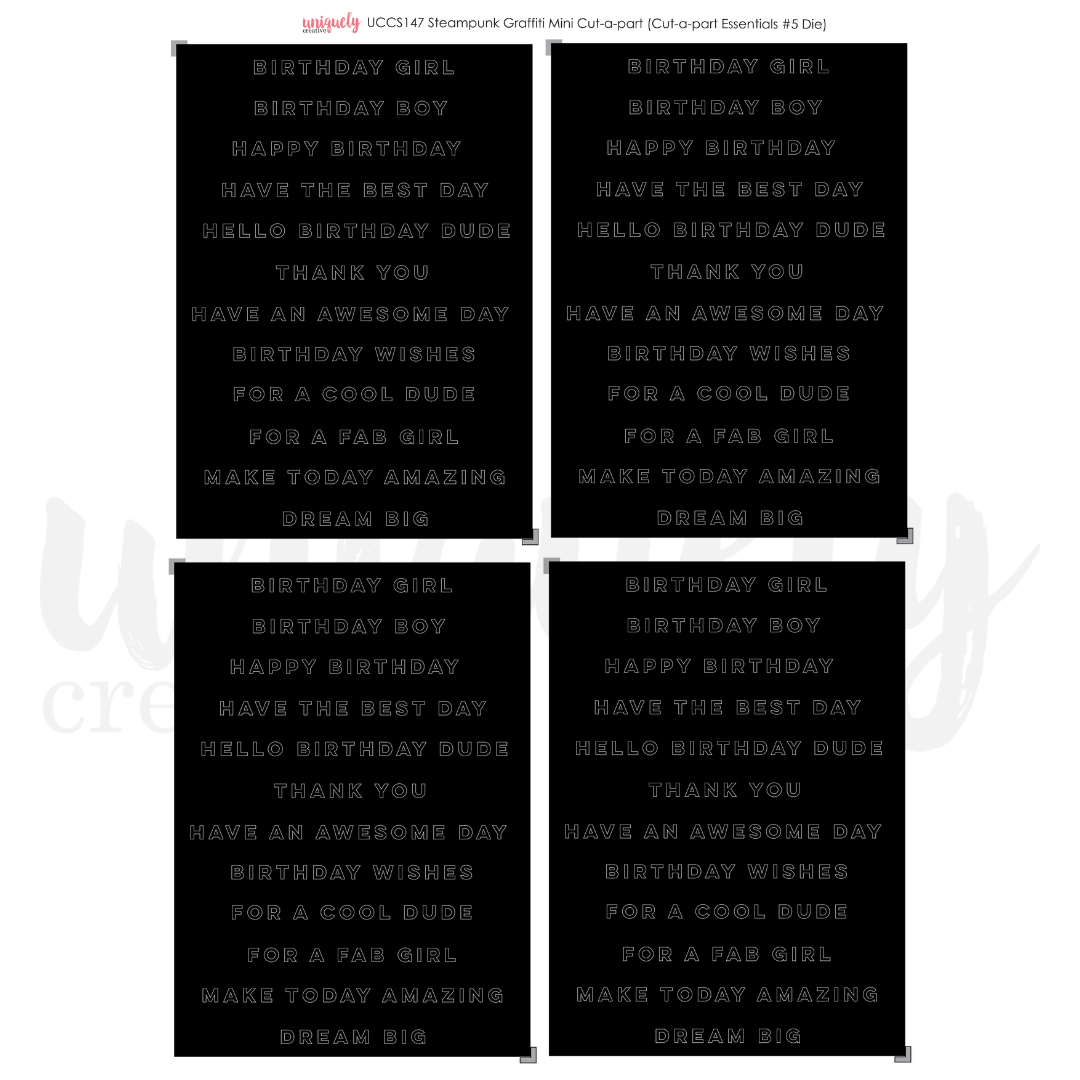 Uniquely Creative Cut-a-Part Sheet Mini Steampunk Graffiti