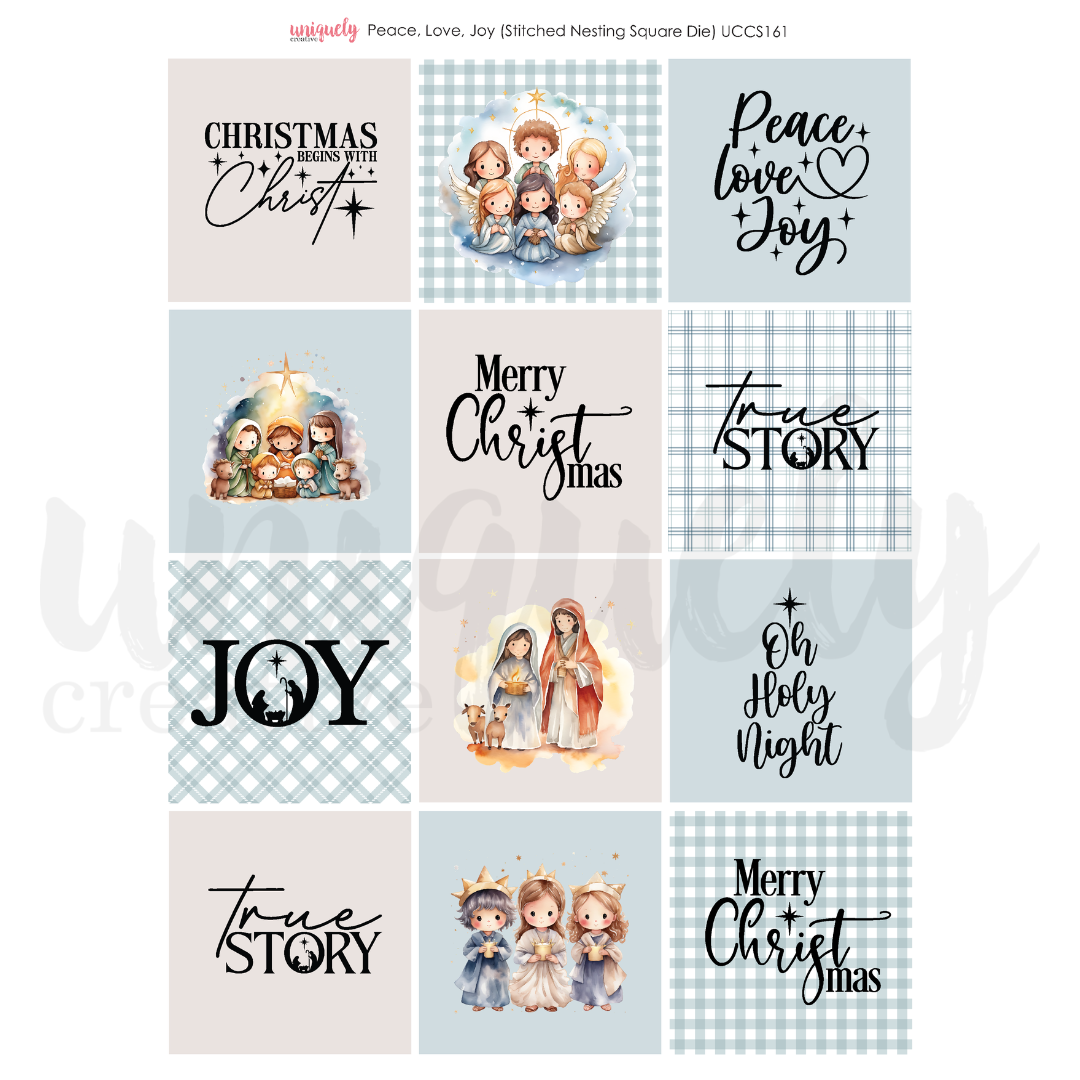 Uniquely Creative Cut-a-Part Sheet Peace, Love, Joy