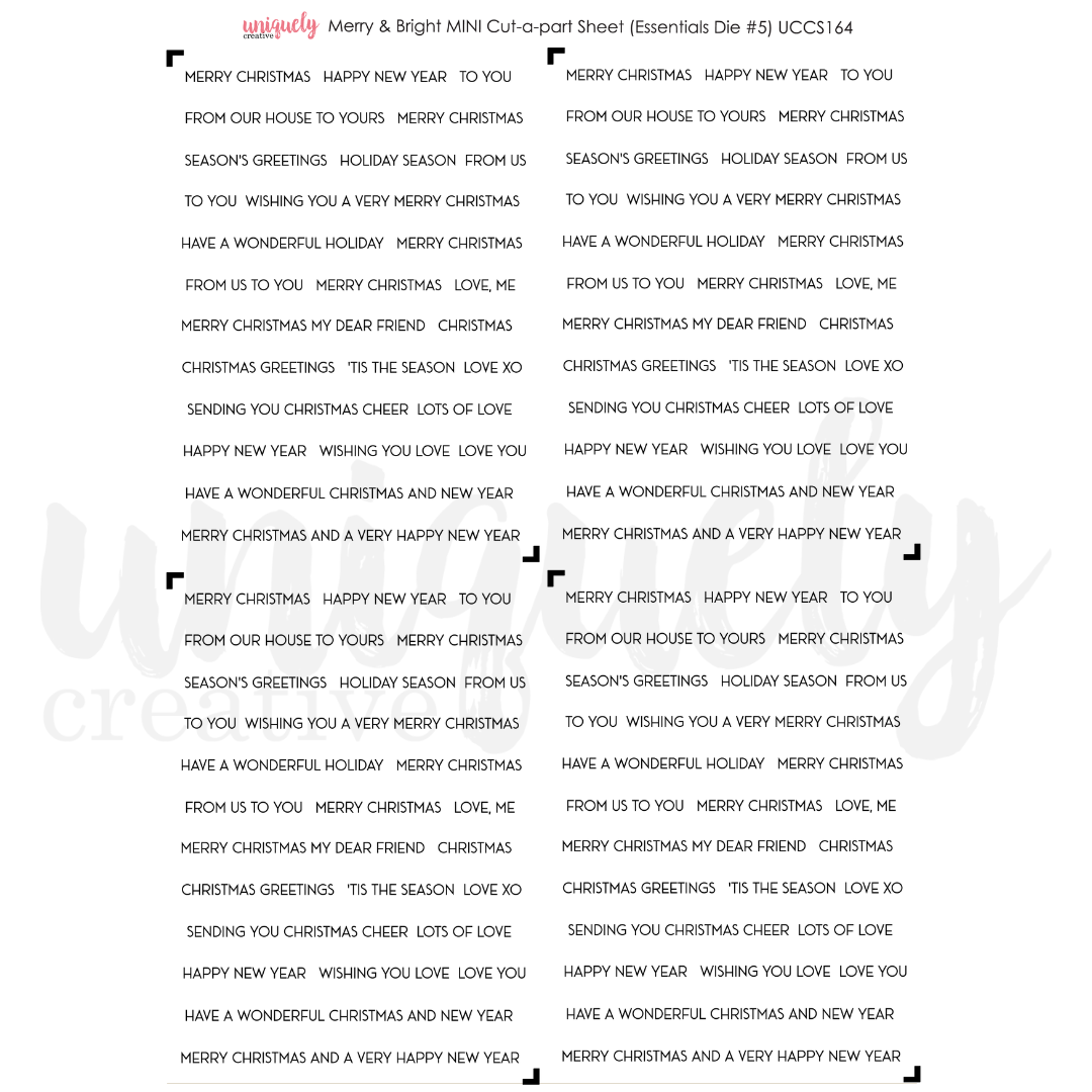 Uniquely Creative Cut-a-Part Sheet Mini Merry and Bright